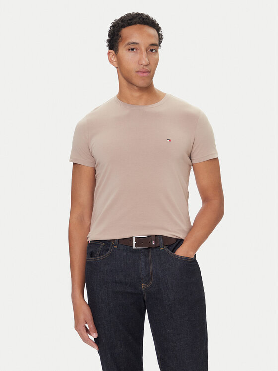 Tommy Hilfiger Tommy Hilfiger Majica MW0MW10800 Bež Slim Fit