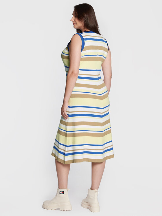 Vestito di maglia Stripe Henley WW0WW35376