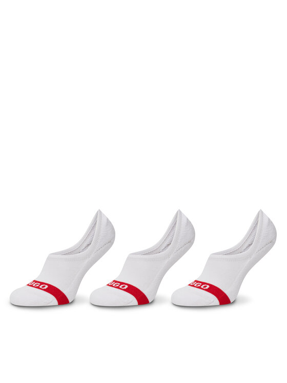 Set de 3 perechi de șosete medii pentru bărbați HUGO 50514916 Alb