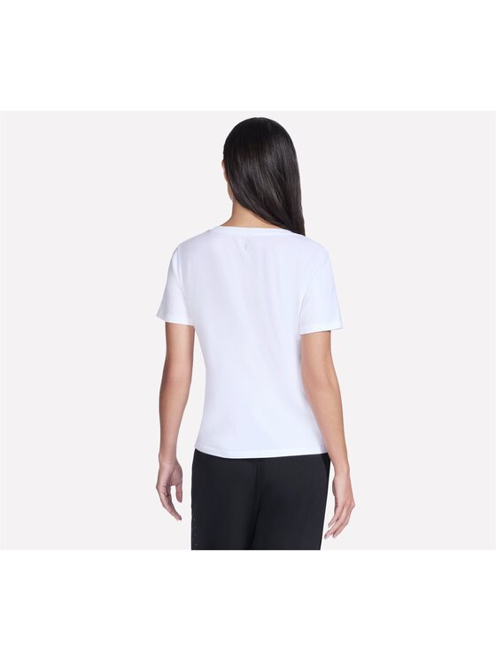 Skechers Skechers T-Shirt TP130-WHT Biały Regular Fit