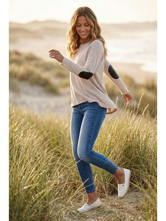 FIGL FIGL Svetr M1362 Béžová Regular Fit