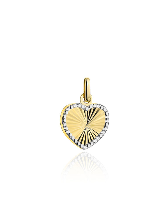 Fugart Fugart Naszyjnik Zawieszka złota diamentowane serce dwukolorowe FUG6-Z00607-585 Złoty