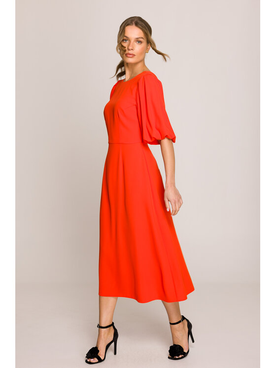 Stylove Stylove Večerní šaty S399 Oranžová Premium Fit