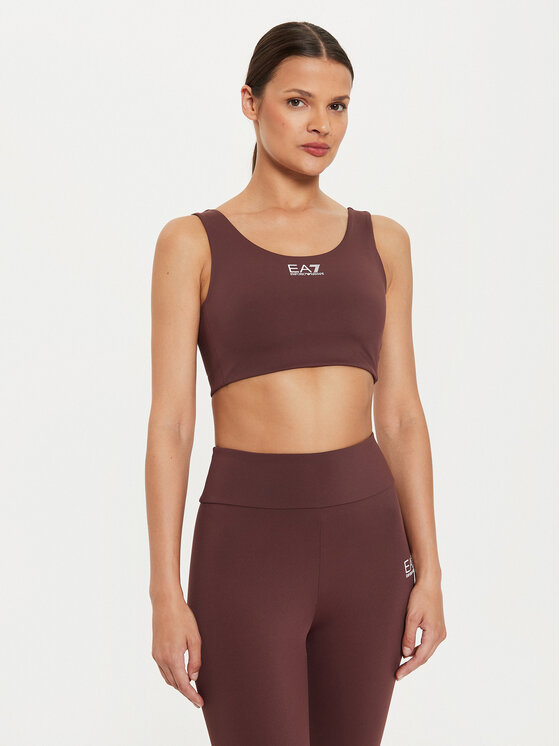 Sport melltartó EA7 Emporio Armani, Méret: L, Barna, 6DTH58 TJKLZ 1755