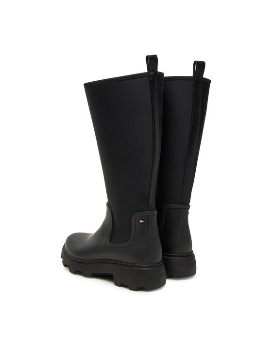 Tommy Hilfiger Tommy Hilfiger Gummistiefel Flag Long Warm Lining FW0FW08973 Schwarz