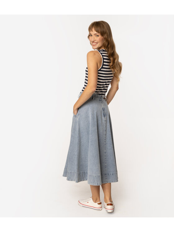 Lee Cooper Lee Cooper Spódnica jeansowa NEMA 3084 Niebieski Regular Fit