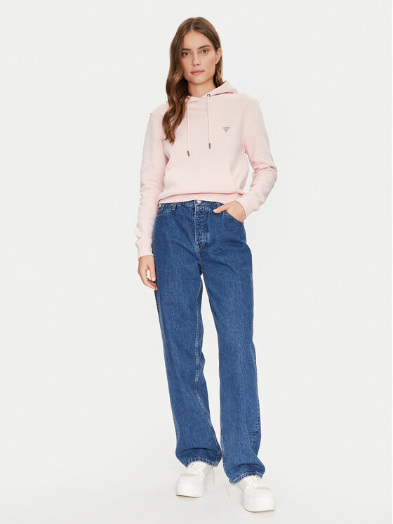 Guess Jeans Guess Jeans Суитшърт W4YQ04 KC811 Розов Regular Fit