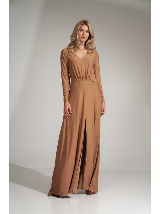 FIGL FIGL Šaty M727 Béžová Regular Fit