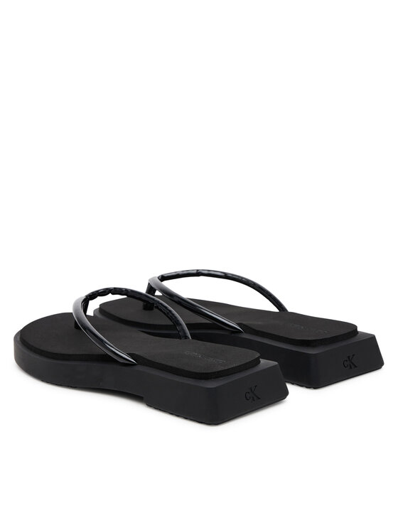 Calvin Klein Jeans Calvin Klein Jeans Japonki Sq Low Wedge Sandal Stitch YW0YW01716 Czarny