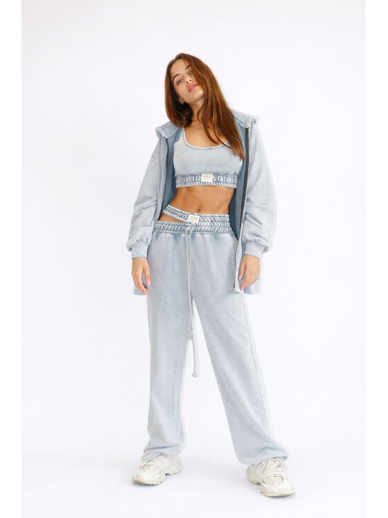 MissDenim MissDenim Dres Double Belt Tracksuit Set Szary Oversize