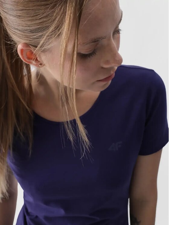 4F 4F T-Shirt 4FWMM00TTSHF1845 Granatowy Slim Fit