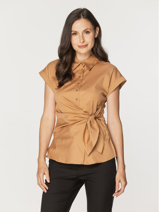 Willsoor Willsoor Koszula 61360 Brązowy Regular Fit