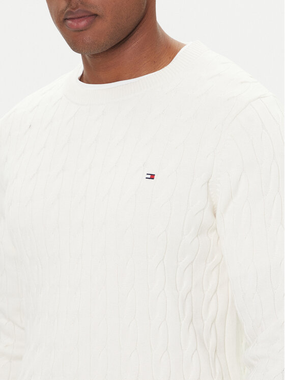 Tommy Hilfiger Tommy Hilfiger Sweter MW0MW33132 Écru Regular Fit