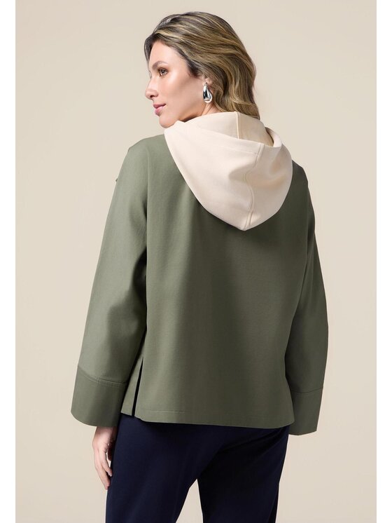 Oltre Oltre Cappotto 0043J000081N0Z5 Verde Boxy Fit