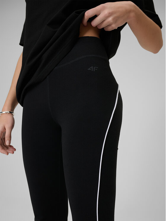 4F 4F Legginsy SPORTS CLUB Czarny Slim Fit