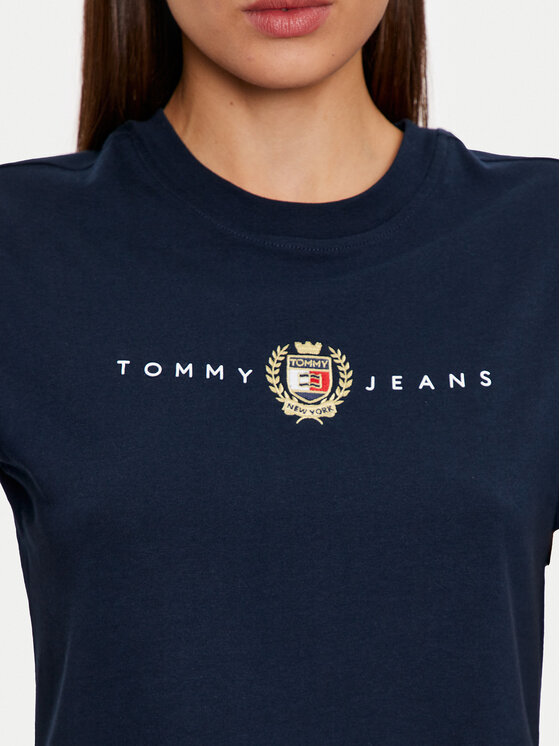 Tommy Jeans Tommy Jeans Póló Crest Linear DW0DW18795 Sötétkék Regular Fit