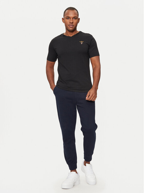 Aeronautica Militare Aeronautica Militare Marškinėliai AM1UTI002 Juoda Regular Fit