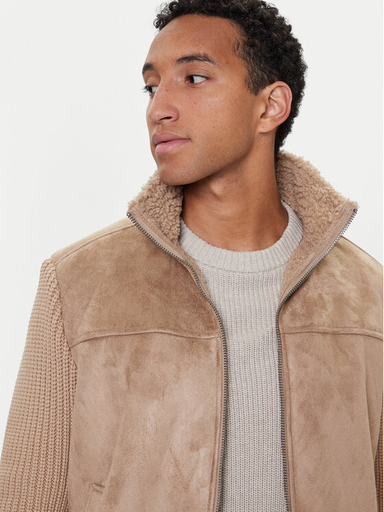 Guess Guess Jacke aus Kunstleder M5BR79 Z5570 Beige Regular Fit