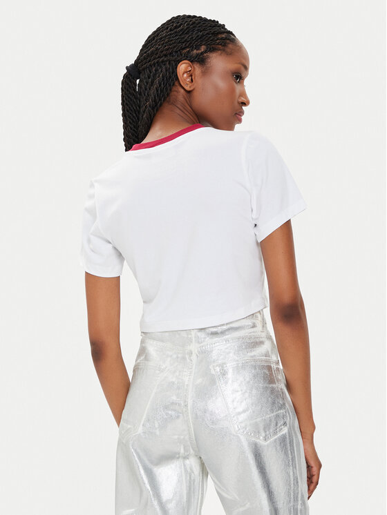 Juicy Couture Juicy Couture Marškinėliai Dump Him JCWCT23314 Balta Slim Fit