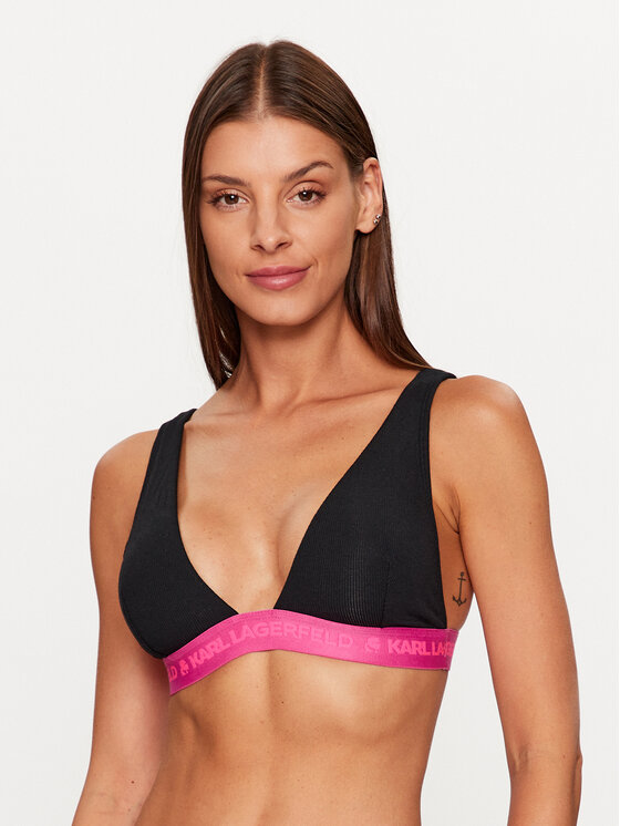 KARL LAGERFELD Bralette krūšturis 230W2104 Melns