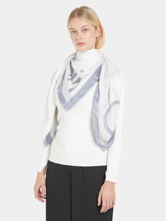 Calvin Klein Calvin Klein Chusta Geo Minimal Scarf 130X130 K60K610227 Niebieski
