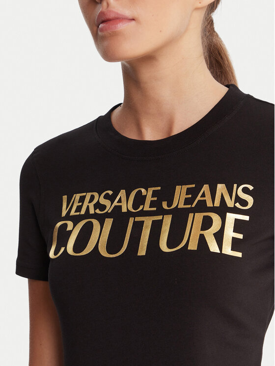 Versace Jeans Couture Versace Jeans Couture Tricou 79HAHT02 CJ03T Negru Regular Fit