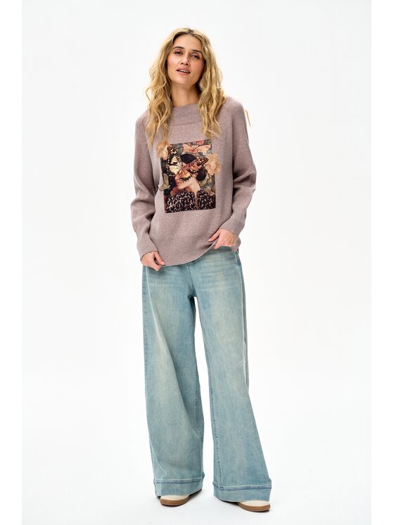 blue shadow blue shadow Sweter Xaxa Beżowy Regular Fit