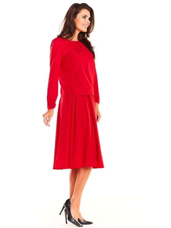 Awama Awama Vestito da giorno A237 Rosso Basic Fit