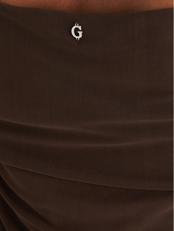 Guess Guess Koktejlové šaty W5YK21 KCZC2 Hnědá Slim Fit