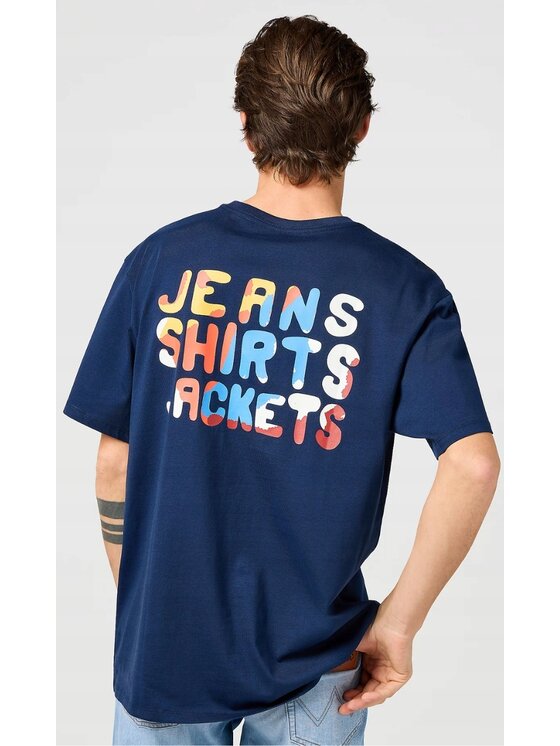 Wrangler Wrangler T-Shirt Big Graphic Tee Niebieski Regular Fit