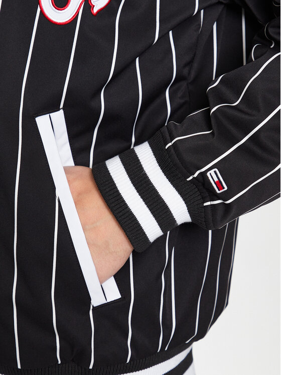 Tommy Jeans Tommy Jeans Μπόμπερ μπουφάν Pinstripe DM0DM15917 Μαύρο Relaxed Fit