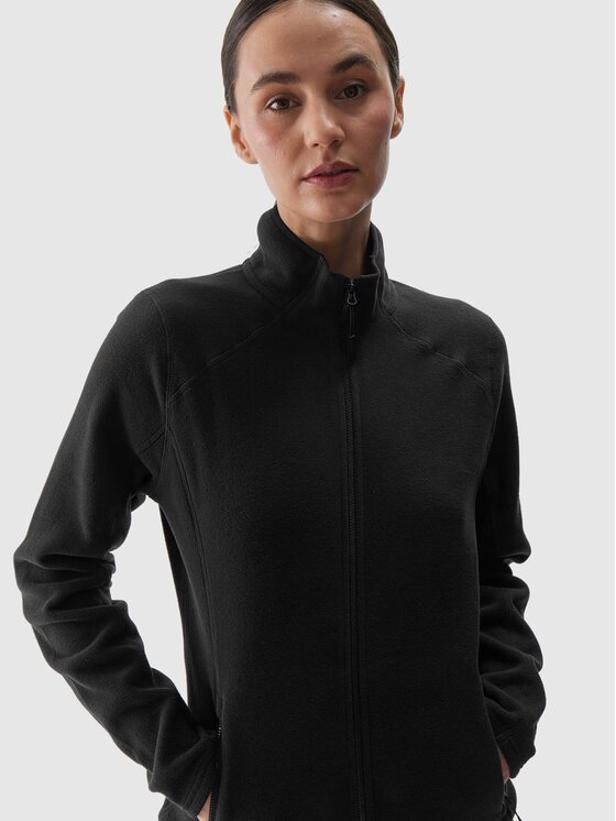 4F 4F Fleecová mikina 4FWAW24TFLEF272-20S Čierna Regular Fit