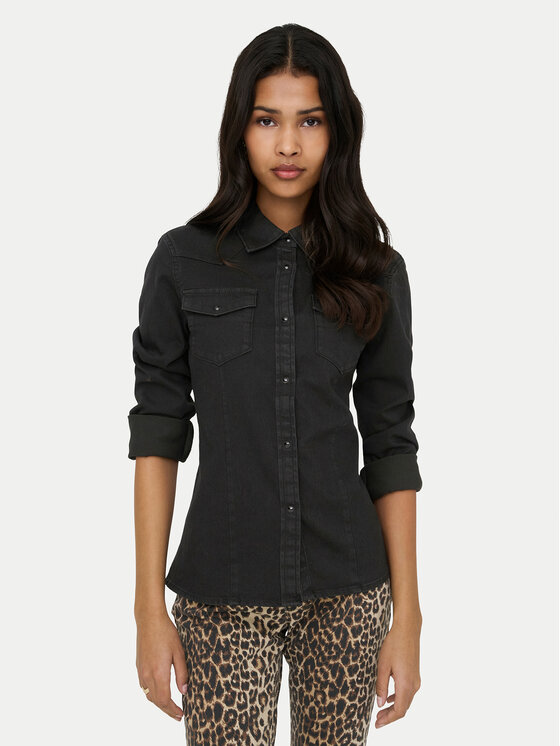 ONLY ONLY cămașă de blugi Sasia 15352339 Negru Slim Fit