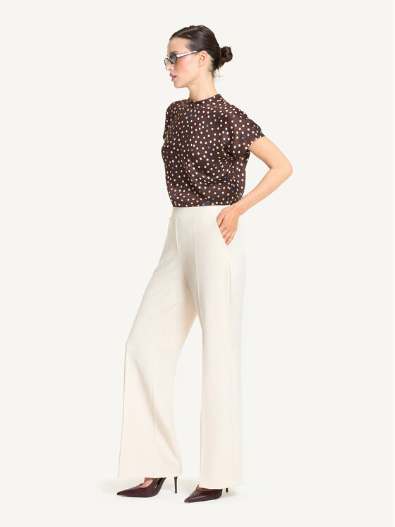 KMX KMX Spodnie materiałowe 809310009 Écru Flare Fit