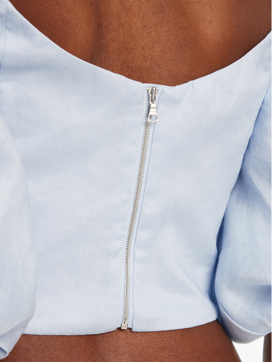 BARDOT BARDOT Bluse Eva Linen 57892TB2 Himmelblau Regular Fit