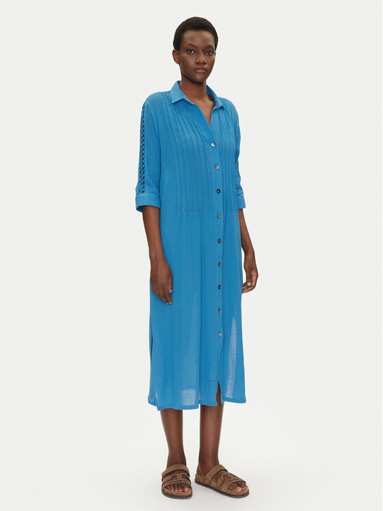 Iconique Iconique Hemdkleid IC25-111 Blau Regular Fit