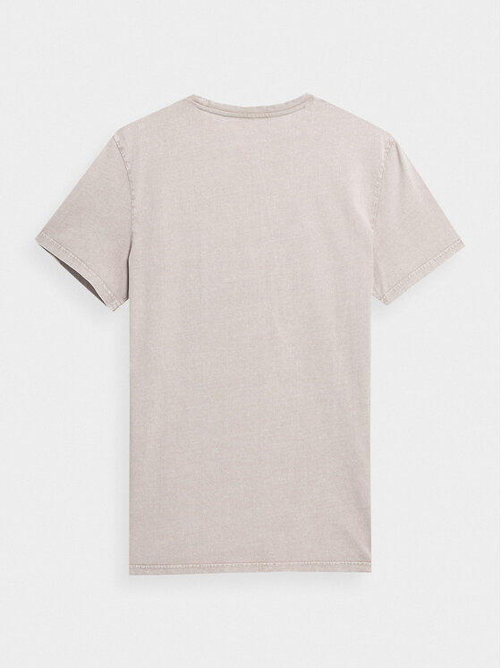 4F 4F T-Shirt 4FSS23TTSHM296 Beige Regular Fit