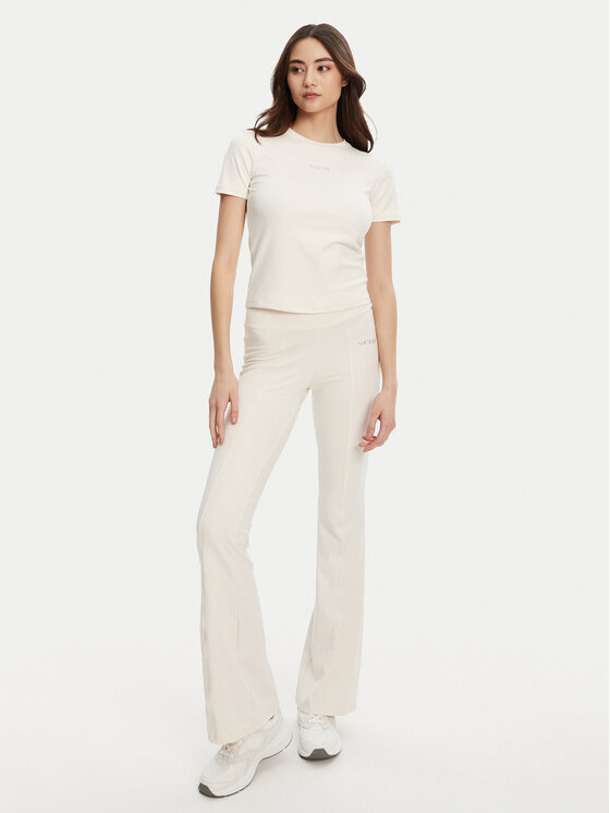 Guess Guess Tricou V5RI10 KCD02 Écru Regular Fit