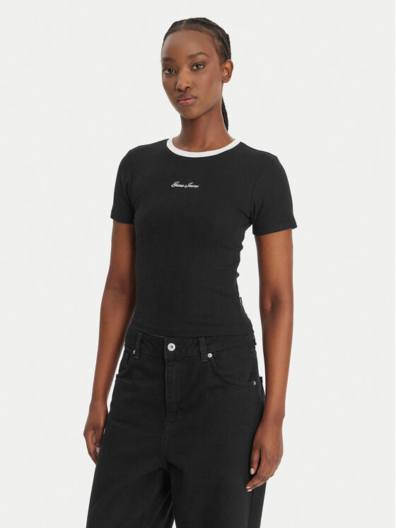 Guess Jeans Guess Jeans Футболка W6GPA9 KF641 Чорний Slim Fit