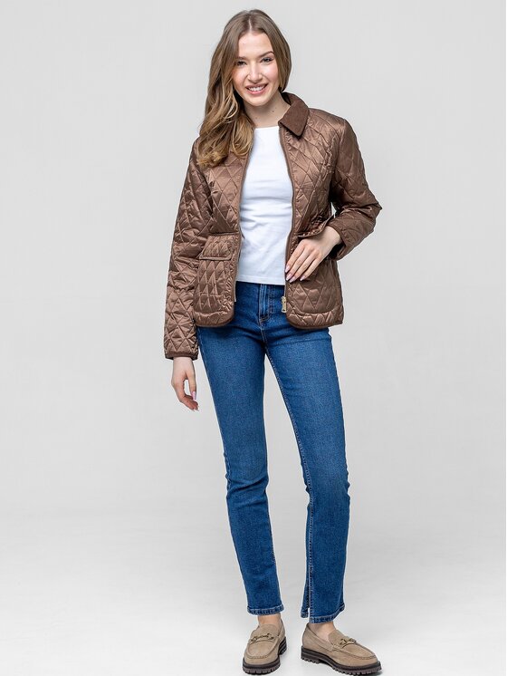 Perso Perso Prechodná bunda BLE268015F Hnedá Regular Fit