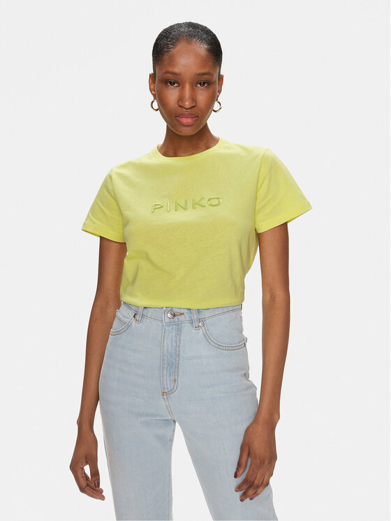PINKO Pinko T-Shirt Start 101752 A1NW Žlutá Regular Fit