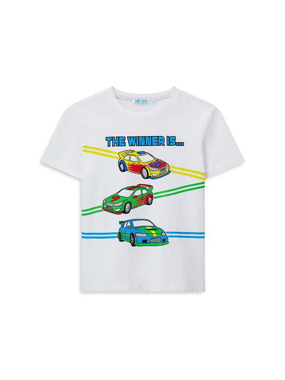 Chłopięcy T-Shirt Original Marines, Rozmiar 5/6Y, Biały, DFP2249CM