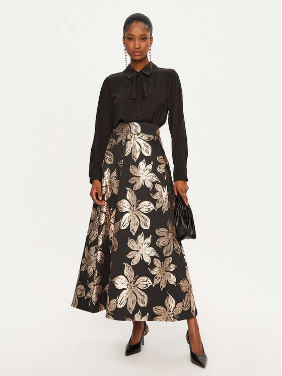 Rinascimento Rinascimento Spódnica midi CFC0121715003 Czarny Regular Fit