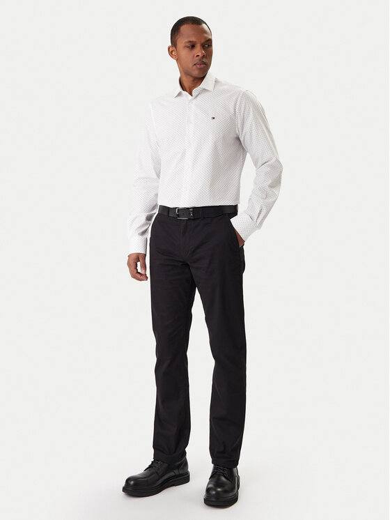 Tommy Hilfiger Tommy Hilfiger Marškiniai MW0MW41660 Balta Slim Fit