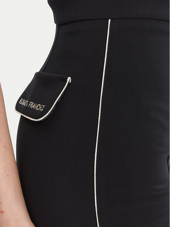Elisabetta Franchi Elisabetta Franchi Hlače iz tkanine PA-084-51E2 Črna Regular Fit