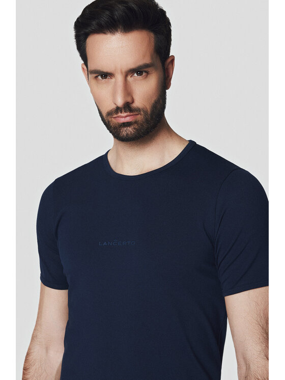 Lancerto Lancerto T-Shirt Calum TS073124000015 Granatowy Regular Fit