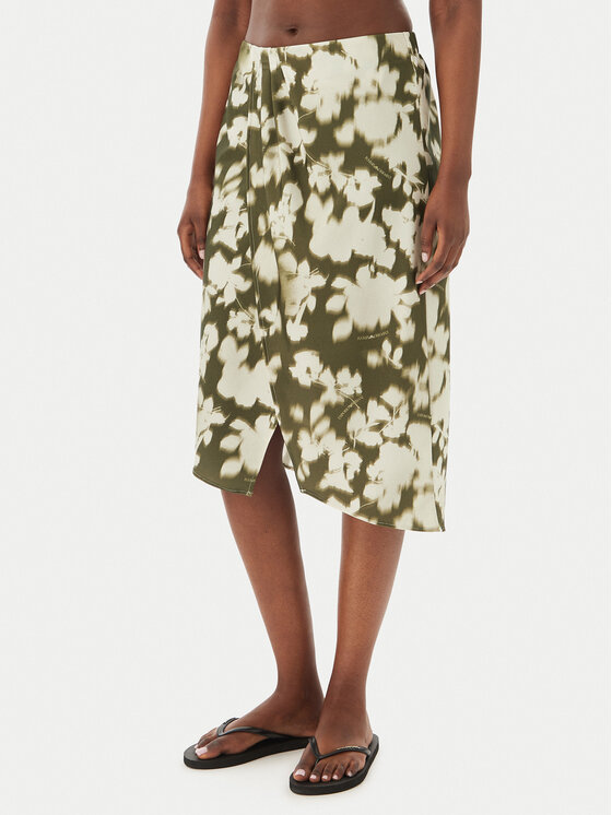 Emporio Armani Fustă de plajă EW003396 AF20248 F7149 Verde închis Regular Fit