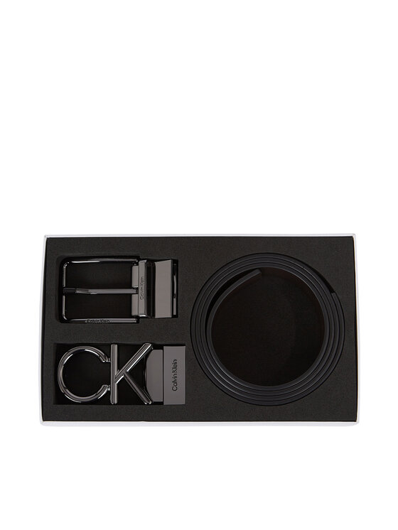 Calvin Klein Calvin Klein Ζώνη Ανδρική Gs 2 Buckles 1 Strap Belt Set K50K511027 Μαύρο
