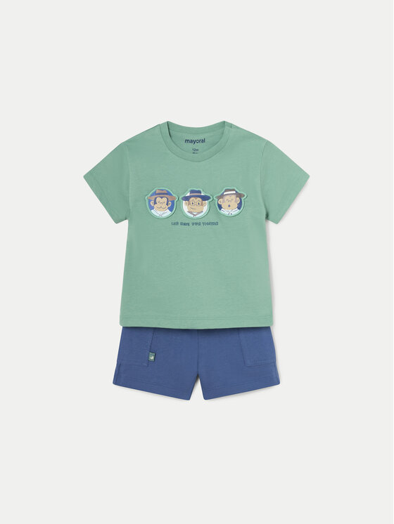 Mayoral Mayoral Set T-Shirt und Shorts 1654 Grün Regular Fit