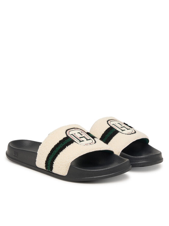 Tommy Hilfiger Tommy Hilfiger Παντόφλες Hilfiger Towelling Pool Slide FM0FM06007 Κρεμ